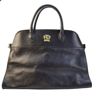 Viral Pratesi Firenze Viral Italian Black Leather Satchel Crossbody Tote